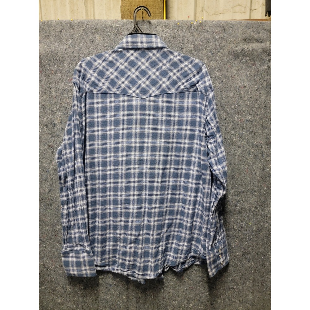 Wrager WR Rancher Long Sleeve Snap Button Shirt Size XL Shades of Blue - Picture 7 of 9